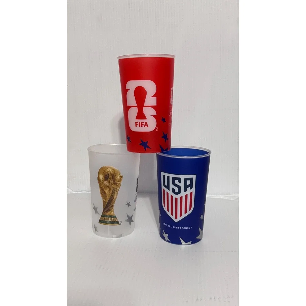 Michelob Ultra FIFA World Cup 26 Stadium Cups Set of 3 Red White Blue USA Soccer